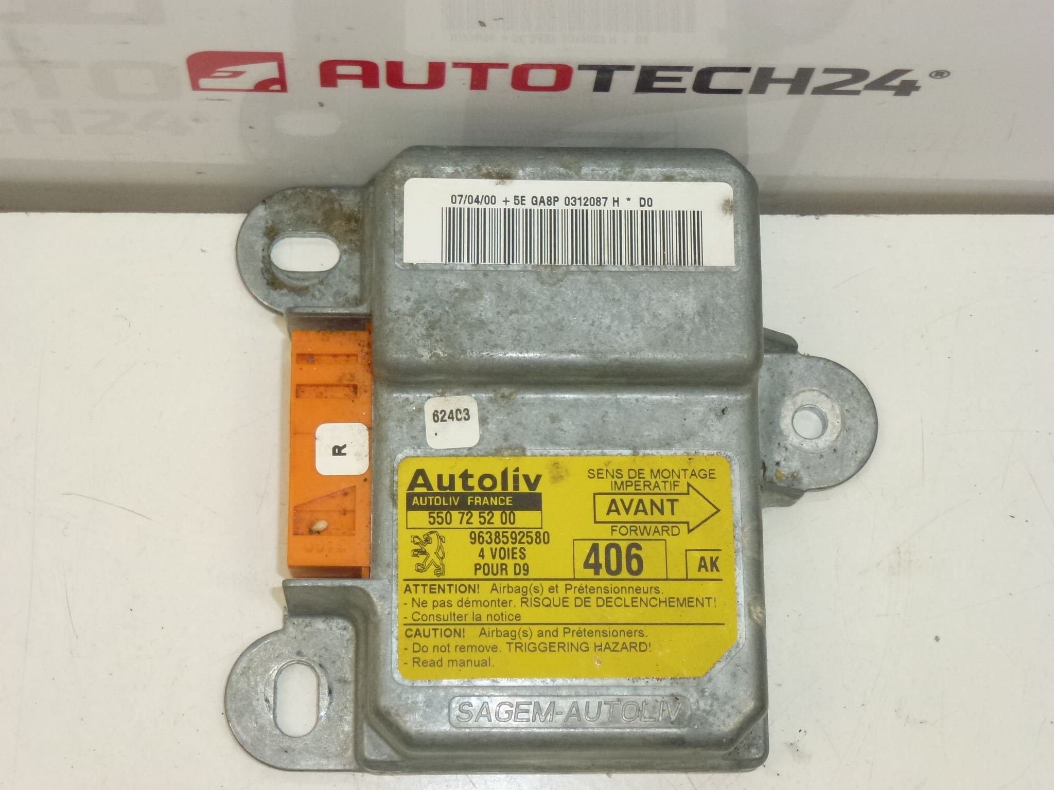 Airbag Eenheid Peugeot 406 9638592580 550725200 - Afbeelding 2